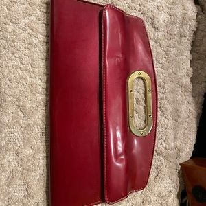 Vintage patent leather envelope clutch